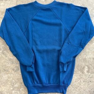 Vintage 1980s Healthknit Double Crown Blue Raglan Sweatshirt S (15.5x24.5)